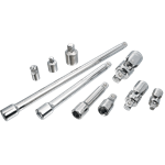 Juego de 10 piezas Craftsman de 1-4 pulgadas 3-8 pulgadas y 1-2 pulgadas adaptadores extensiones y junta universal