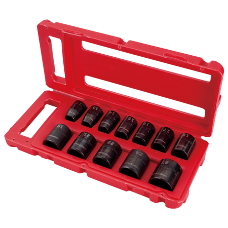 Set Maletín Craftsman 12 Tubos cortos de Impacto métrico de 1-2 pulgadas