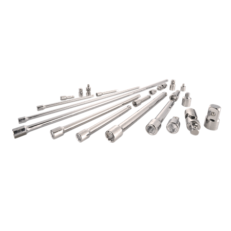 Juego de 21 piezas Craftsman de 1-4 pulgadas, 3-8 pulgadas y 1-2 pulgadas adaptadores extensiones y junta universal